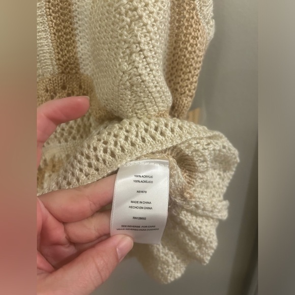 Madden NYC Crochet Tank Top Women’s Large Beige Tan Festival - Picture 5 of 7